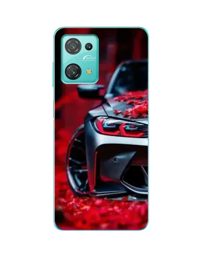 Чехол для Blackview Oscal C30 Pro с картинкой «Спортивная BMW и цветы»