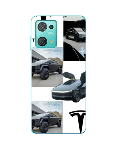 Чехол для Blackview Oscal C30 Pro с картинкой «Коллаж Cybertruck Tesla»