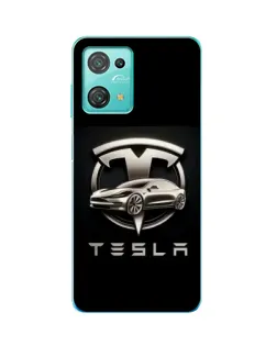 Чехол для Blackview Oscal C30 Pro с картинкой «Tesla — серебристое авто»