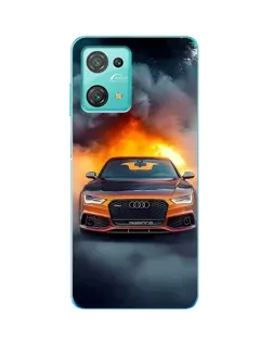 Чохол для Blackview Oscal C30 Pro з картинкою «Audi у вогняному диму»