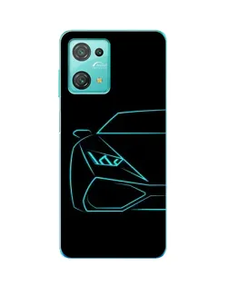 Чехол для Blackview Oscal C30 Pro с картинкой «Голубой силуэт Lamborghini»