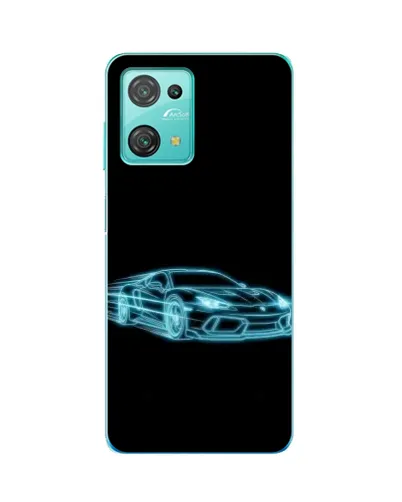 Чехол для Blackview Oscal C30 Pro с картинкой «Неоновый контур Lamborghini»
