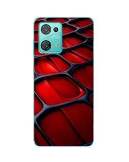 Чехол для Blackview Oscal C30 Pro с картинкой «Красная глянцевая сетка»