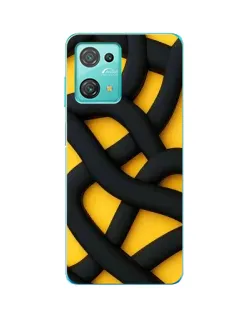 Чехол для Blackview Oscal C30 Pro с картинкой «Черное желтое переплетение»