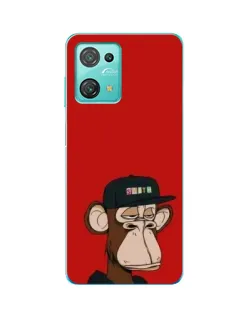 Чехол для Blackview Oscal C30 с картинкой «Bored Ape — красный фон»