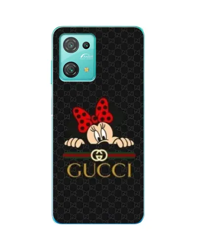 Чехол для Blackview Oscal C30 с картинкой «Минни Маус Gucci — черный»