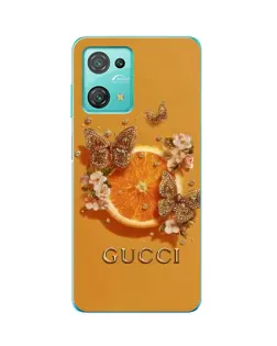 Чехол для Blackview Oscal C30 с картинкой «Gucci — золотые бабочки»