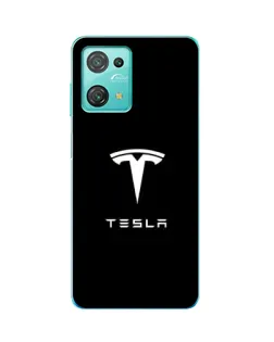 Чехол для Blackview Oscal C30 с картинкой «Tesla White Logo»