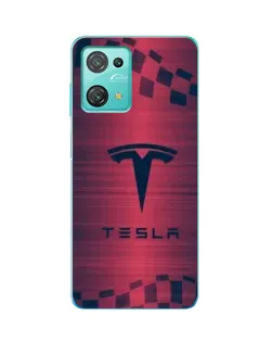 Чехол для Blackview Oscal C30 с картинкой «Тесла красный карбон»