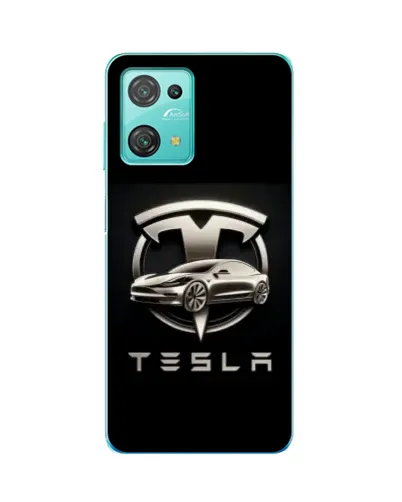 Чехол для Blackview Oscal C30 с картинкой «Tesla — серебристое авто»