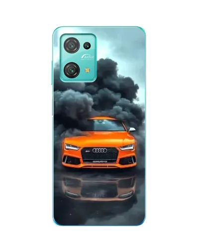Чехол для Blackview Oscal C30 с картинкой «Audi в облаках дыма»