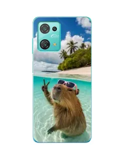 Чехол для Blackview Oscal C30 с картинкой «Капибара на море»