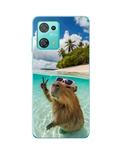 Чехол для Blackview Oscal C30 с картинкой «Капибара на море»