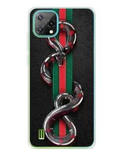 Чехол для Blackview Oscal C60 с картинкой «Gucci — змея на полосе»