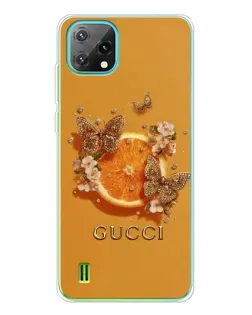Чехол для Blackview Oscal C60 с картинкой «Gucci — золотые бабочки»