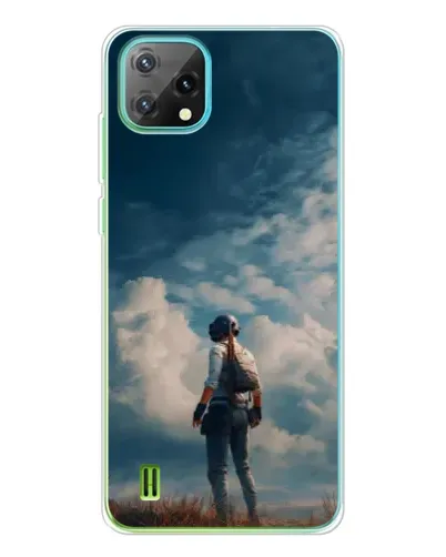 Чехол для Blackview Oscal C60 с картинкой «Герой PUBG на скале»