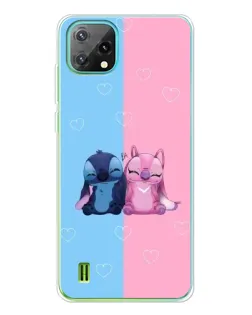 Чехол для Blackview Oscal C60 с картинкой «Stitch и Angel Love»