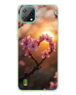 Чохол для Blackview Oscal C60 з картинкою «Рожевий цвіт сердечко на тлі заходу» Чохол для Blackview Oscal C60 з картинкою «Рожевий цвіт сердечко на тлі заходу»