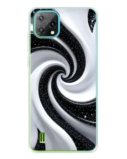 Чехол для Blackview Oscal C60 с картинкой «Черно-белая спираль»