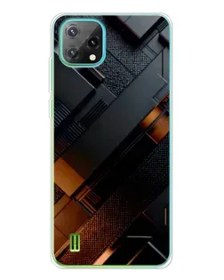 Чехол для Blackview Oscal C60 с картинкой «Черные геометрические блоки»