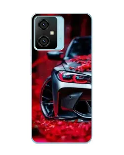 Чохол для Blackview Oscal C70 з картинкою «Спортивна BMW та квіти»