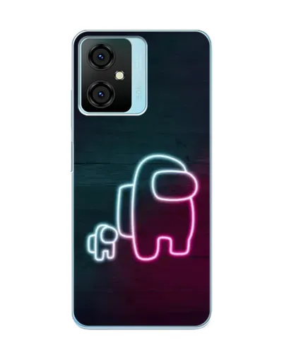 Чехол для Blackview Oscal C70 с картинкой «Among Us неон-арт»