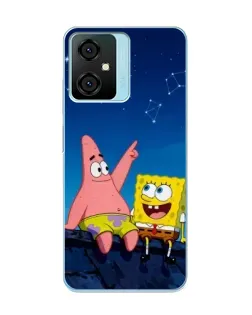 Чехол для Blackview Oscal C70 с картинкой «Губка Боб и Патрик ночью»