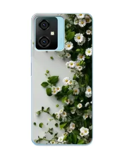 Чехол для Blackview Oscal C70 с картинкой «Ветка мелких белых цветов»