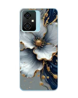 Чехол для Blackview Oscal C70 с картинкой «Белый цветок и золотой флюид»