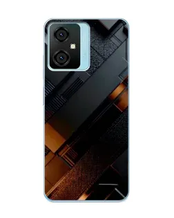 Чехол для Blackview Oscal C70 с картинкой «Черные геометрические блоки»