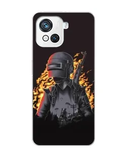 Чехол для Blackview Oscal C80 с картинкой «PUBG — огненный силуэт»