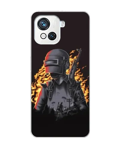 Чехол для Blackview Oscal C80 с картинкой «PUBG — огненный силуэт»