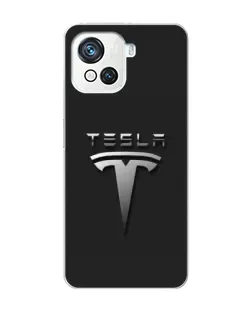 Чехол для Blackview Oscal C80 с картинкой «Стальной логотип Tesla»