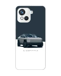 Чехол для Blackview Oscal C80 с картинкой «Серебристый Cybertruck Tesla»