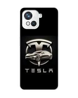 Чехол для Blackview Oscal C80 с картинкой «Tesla — серебристое авто»