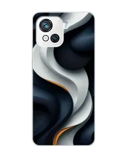 Чехол для Blackview Oscal C80 с картинкой «Объемные черно-белые ленты»