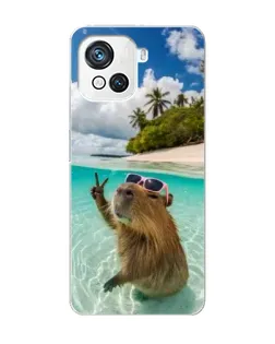 Чехол для Blackview Oscal C80 с картинкой «Капибара на море»