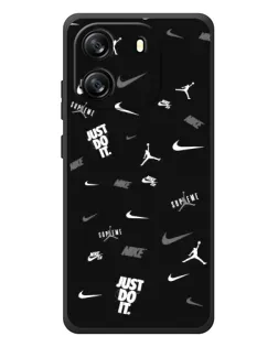 Чехол для Blackview Oscal Flat 1C с картинкой «Nike Black Pattern»
