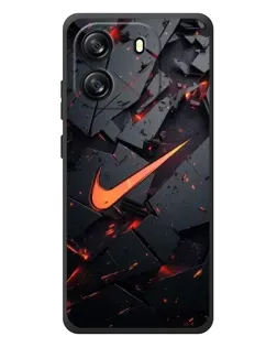 Чехол для Blackview Oscal Flat 1C с картинкой «Nike — эффект разломов»
