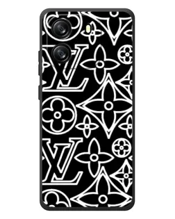 Чехол для Blackview Oscal Flat 1C с картинкой «Черно-белый узор LV»