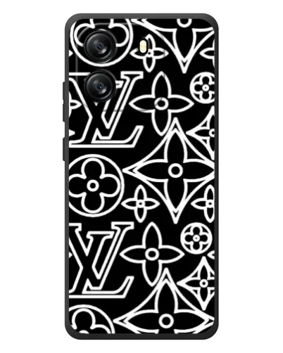 Чехол для Blackview Oscal Flat 1C с картинкой «Черно-белый узор LV»