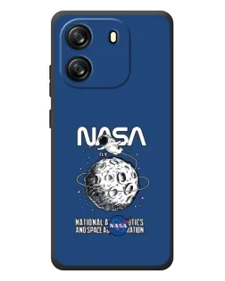 Чехол для Blackview Oscal Flat 1C с картинкой «NASA — лунная миссия»