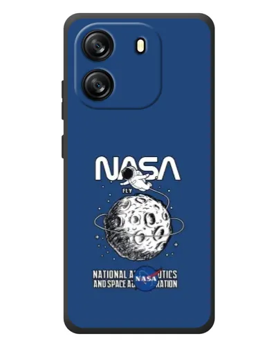 Чехол для Blackview Oscal Flat 1C с картинкой «NASA — лунная миссия»