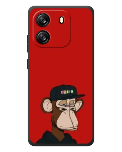 Чохол для Blackview Oscal Flat 1C з картинкою «Bored Ape — червоний фон»