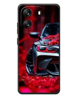 Чехол для Blackview Oscal Flat 1C с картинкой «Спортивная BMW и цветы»