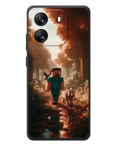 Чехол для Blackview Oscal Flat 1C с картинкой «Стив в лесу» Чехол для Blackview Oscal Flat 1C с картинкой «Стив в лесу»