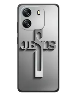 Чехол для Blackview Oscal Flat 1C с картинкой «Металлический крест Jesus»