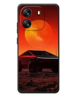 Чехол для Blackview Oscal Flat 1C с картинкой «Cybertruck на Марсе»