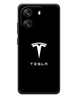Чохол для Blackview Oscal Flat 1C з картинкою «Tesla White Logo»