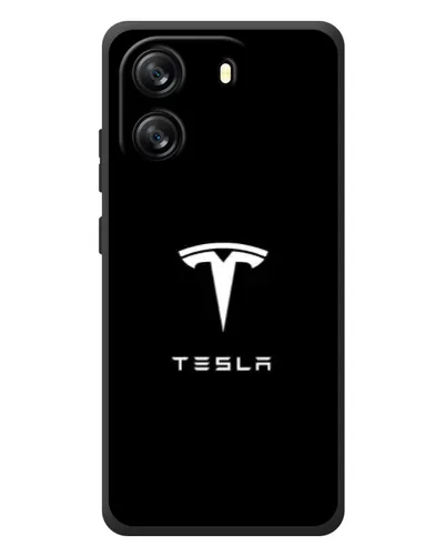 Чехол для Blackview Oscal Flat 1C с картинкой «Tesla White Logo»
